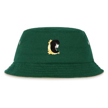 Luna Mond Stern Frau Moon Girl Manga Anime comic - Kinder Bucket Hat - Dunkelgrün/Beige - Vorne