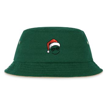 Smileface Nikolaus - Kinder Bucket Hat - Dunkelgrün/Beige - Vorne