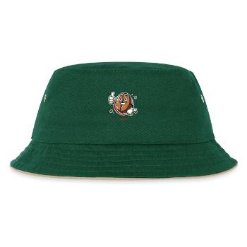 Daumen hoch von einer fröhlichen Kaffeebohne - Kinder Bucket Hat - Dunkelgrün/Beige - Vorne