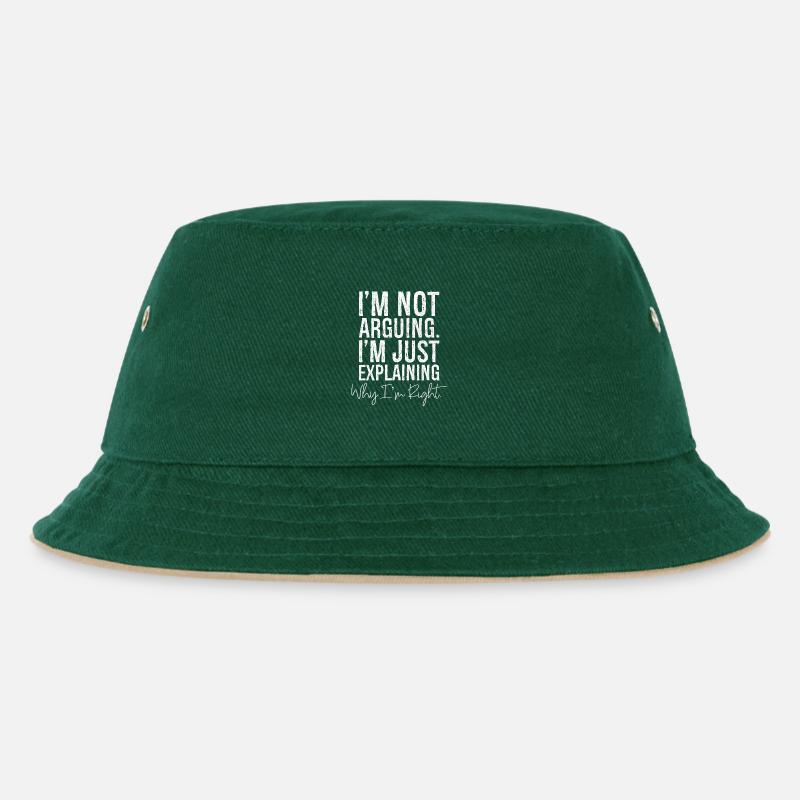 I'm not arguing I'm jut explaining why I'm right - Kinder Bucket Hat - Dunkelgrün/Beige