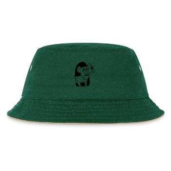 Maus Loch Erschöpft Arbeit Aufstehen Müde Morgens - Kinder Bucket Hat - Dunkelgrün/Beige - Vorne
