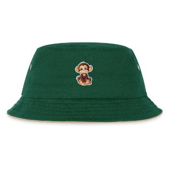 Süsser Affe Süsses Äffchen Geschenk für Affenfans - Kinder Bucket Hat - Dunkelgrün/Beige - Vorne