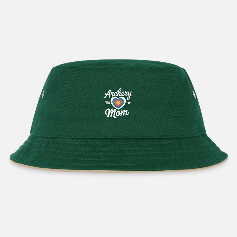 Bogenschießen Spruch Mutter Bogenschießen Geschenk - Kinder Bucket Hat - Dunkelgrün/Beige
