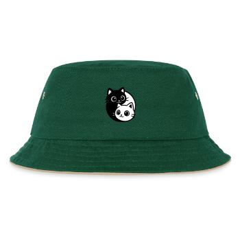 Ying Yang Cat Portrait - Kids’ Bucket Hat - dark green/beige - Front