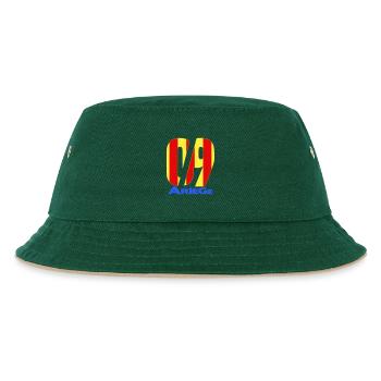 09 Ariège - Kinder Bucket Hat - Dunkelgrün/Beige - Vorne