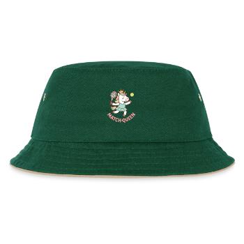 Match Queen Einhorn Tennis Shirt Mädchen - Kinder Bucket Hat - Dunkelgrün/Beige - Vorne