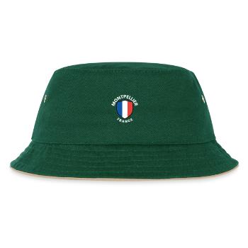 Montpellier France Shield - Kinder Bucket Hat - Dunkelgrün/Beige - Vorne