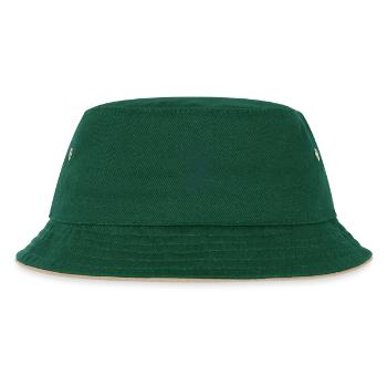 Komm her Fischi Fischi Fischi - Angler - Angeln - Kinder Bucket Hat - Dunkelgrün/Beige - Vorne