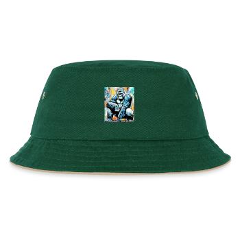 Gorilla - Kinder Bucket Hat - Dunkelgrün/Beige - Vorne