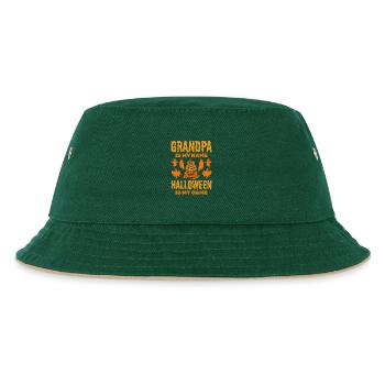 Halloween Grandpa is my Name Halloween is my Game - Kinder Bucket Hat - Dunkelgrün/Beige - Vorne