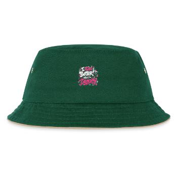 I Feel Better When Im Dancing Tanzliebe Tanzmusik - Kinder Bucket Hat - Dunkelgrün/Beige - Vorne