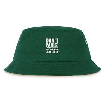 Don't Panic I'm A Professional PHP Backend - Kids’ Bucket Hat - dark green/beige - Front