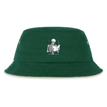 Skelett im Roman versunken - Kinder Bucket Hat - Dunkelgrün/Beige - Vorne