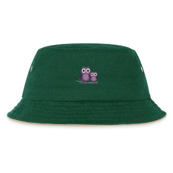 two owls purple plum lilac - Kids’ Bucket Hat - dark green/beige - Front