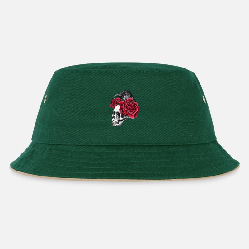 Gothic - Kinder Bucket Hat - Dunkelgrün/Beige
