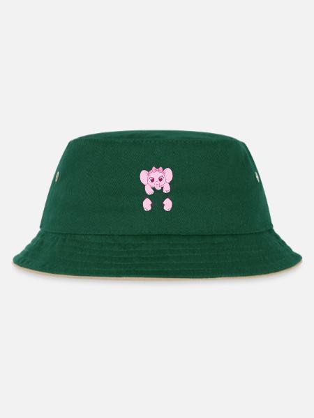 Babyelefant tragen Elefantenbaby rosa Baby Elefant - Kinder Bucket Hat - Dunkelgrün/Beige