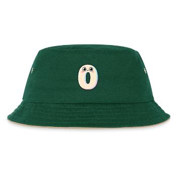 Zero Kawaii lächelt - Kinder Bucket Hat - Dunkelgrün/Beige - Vorne