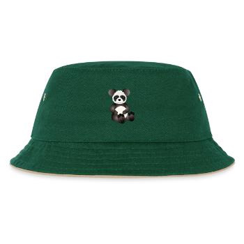 zuckersüßer kleiner Panda als tierischer Begleiter - Kinder Bucket Hat - Dunkelgrün/Beige - Vorne
