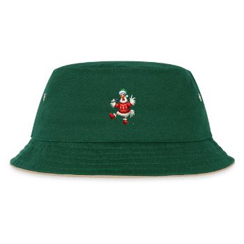 Urlaub Singende Henne Pullover - Kinder Bucket Hat - Dunkelgrün/Beige - Vorne