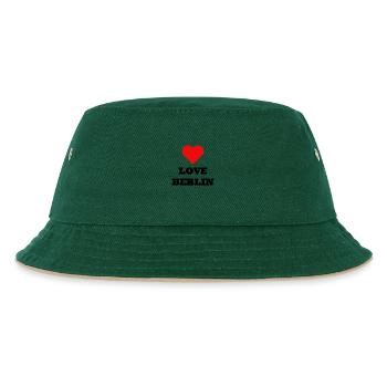 LOVE BERLIN - Kinder Bucket Hat - Dunkelgrün/Beige - Vorne