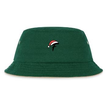 Buchstabe F weihnachtlich - Kinder Bucket Hat - Dunkelgrün/Beige - Vorne