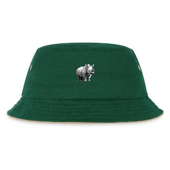 Nashorn Rhino - Animal Sticker - Kids’ Bucket Hat - dark green/beige - Front