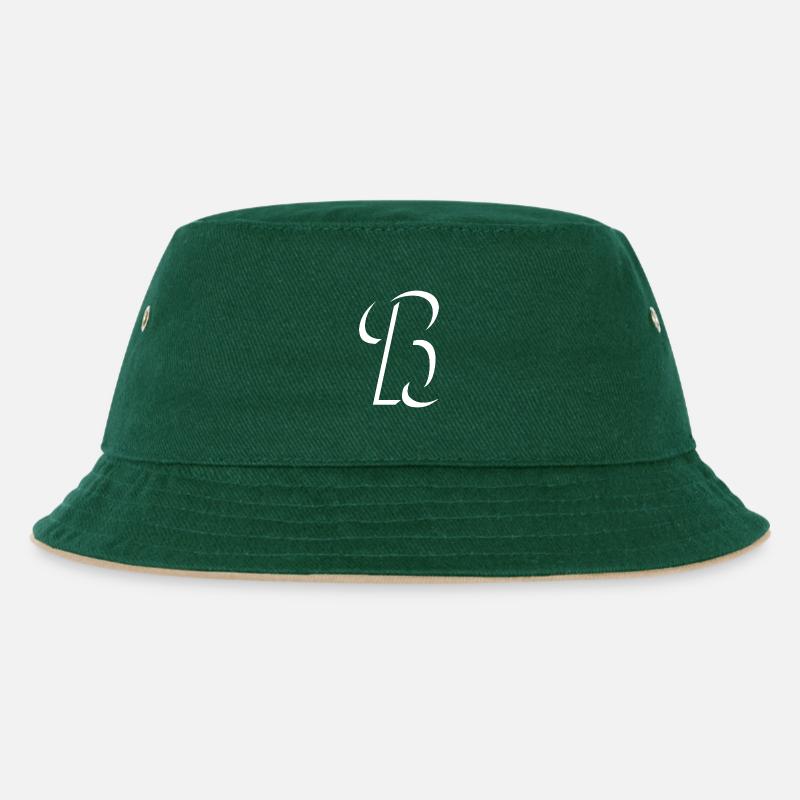 Letter B, Name, der Buchstabe B - Kinder Bucket Hat - Dunkelgrün/Beige