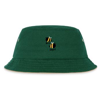 Biene glücklich - Kinder Bucket Hat - Dunkelgrün/Beige - Vorne