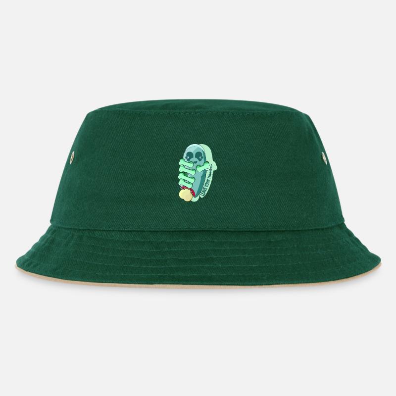DAUMEN - Kinder Bucket Hat - Dunkelgrün/Beige