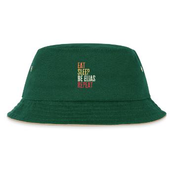 Eat Sleep Be Elias Repeat Retro Name - Kids’ Bucket Hat - dark green/beige - Front