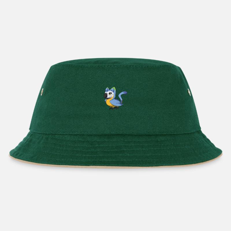 Felcaw - Kinder Bucket Hat - Dunkelgrün/Beige