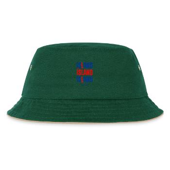 Flag of Iceland, Icelandic pride - Kids’ Bucket Hat - dark green/beige - Front