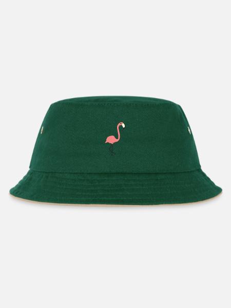 Flamingo - Kids’ Bucket Hat - dark green/beige
