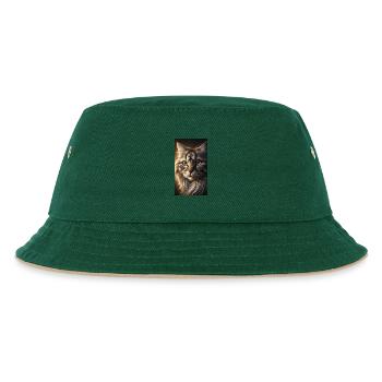 Portrait de chat - Bob Enfant - vert foncé/beige - Devant
