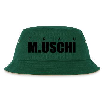 Frau M.Uschi - Kinder Bucket Hat - Dunkelgrün/Beige - Vorne