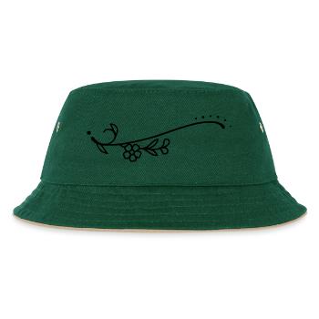 Fleurs de ligne courbe - Bob Enfant - vert foncé/beige - Devant