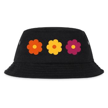 BLUMEN - Kinder Bucket Hat - Schwarz - Vorne