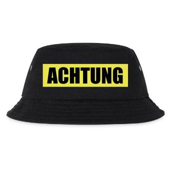 Achtung - Attention - Kinder Bucket Hat - Schwarz - Vorne