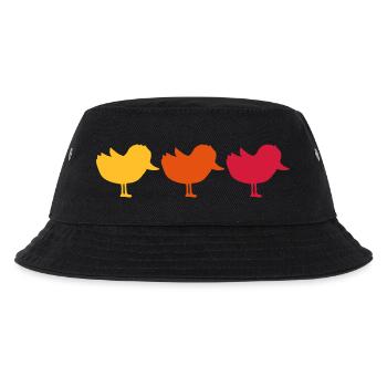 3 Küken Silhouette Team - Kinder Bucket Hat - Schwarz - Vorne