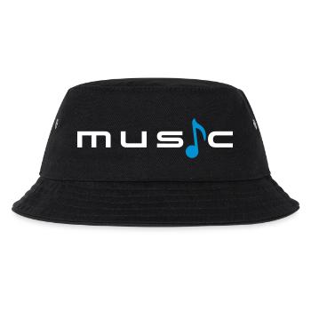 Musik Text Spruch Note Melodie Musiknote Audio - Kinder Bucket Hat - Schwarz - Vorne