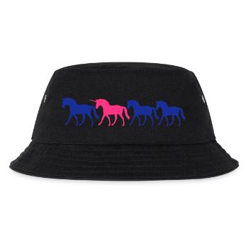 4 Einhörner Team Silhouette Be Different besonders - Kinder Bucket Hat - Schwarz - Vorne