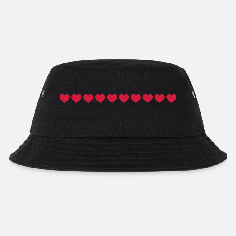 10 kleine herzen - Kinder Bucket Hat - Schwarz