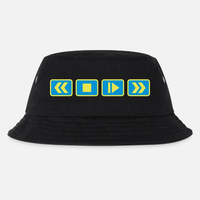 play_button_2_f2 - Kinder Bucket Hat - Schwarz