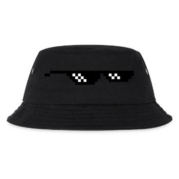 geek brille pixel internet meme spaß - Kinder Bucket Hat - Schwarz - Vorne