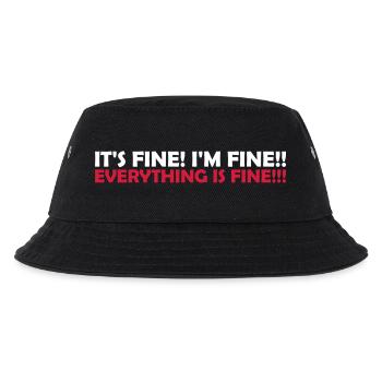everything is fine Zitat - Kinder Bucket Hat - Schwarz - Vorne