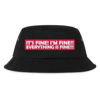 everything is fine Zitat - Kinder Bucket Hat - Schwarz - Vorne