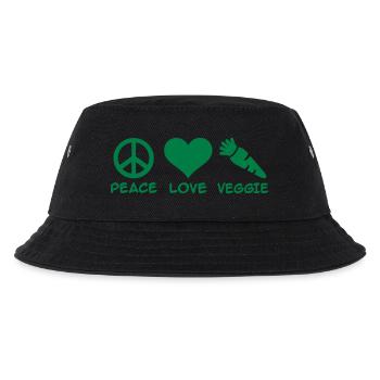 Peace Love Veggie - Kids’ Bucket Hat - black - Front
