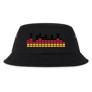 Deutschland Flagge DJ Musik Sound Balken Party - Kinder Bucket Hat - Schwarz - Vorne