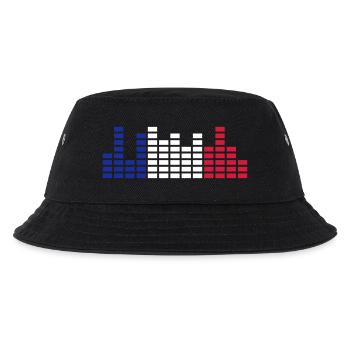 Französische DJ Musik Equalizer Sound Balken Party - Kinder Bucket Hat - Schwarz - Vorne