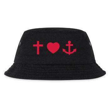 Glaube Liebe Hoffnung - Kinder Bucket Hat - Schwarz - Vorne